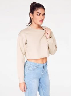 HeyYou Basic Putty Cropped Sweatshirt