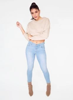 HeyYou Basic Putty Cropped Sweatshirt