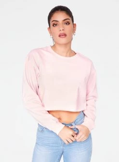 HeyYou Basic Rosewater Cropped Sweatshirt Sweatshirts + Hoodies