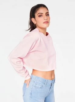 HeyYou Basic Rosewater Cropped Sweatshirt Sweatshirts + Hoodies