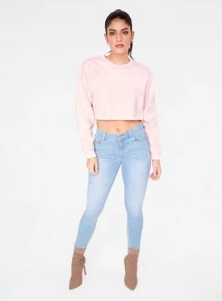 HeyYou Basic Rosewater Cropped Sweatshirt Sweatshirts + Hoodies