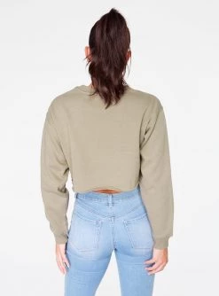 HeyYou Basic Sage Cropped Sweatshirt Sweatshirts + Hoodies