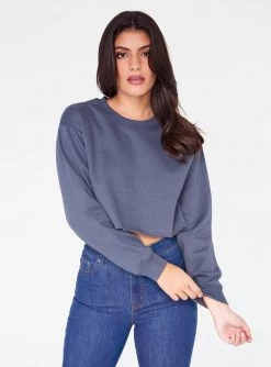 HeyYou Basic Slate Cropped Sweatshirt