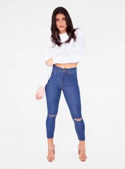 Sweatshirts + Hoodies HeyYou Basic White Cropped Sweatshirt