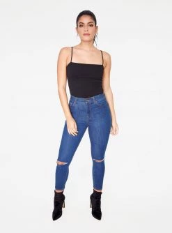 HeyYou Basic Black Straight Neck Tank Top