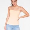 HeyYou Basic Nude Straight Neck Tank Top