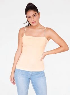 HeyYou Basic Nude Straight Neck Tank Top
