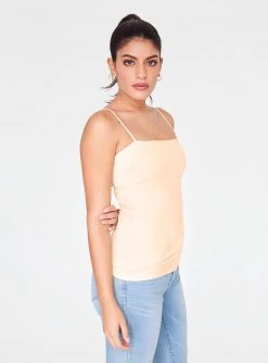HeyYou Basic Nude Straight Neck Tank Top
