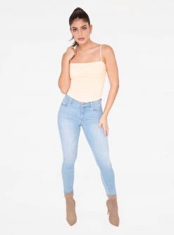 HeyYou Basic Nude Straight Neck Tank Top