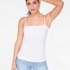 Tank Tops HeyYou Basic White Straight Neck Tank Top