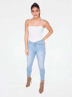 Tank Tops HeyYou Basic White Straight Neck Tank Top