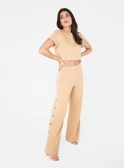 Crop Tops HeyYou Basic Cropped Knit In Beige