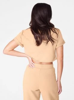 Crop Tops HeyYou Basic Cropped Knit In Beige