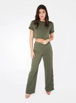 Crop Tops HeyYou Basic Cropped Knit In Olive