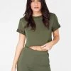 Crop Tops HeyYou Basic Cropped Knit In Olive