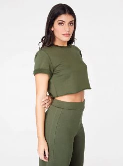 Crop Tops HeyYou Basic Cropped Knit In Olive
