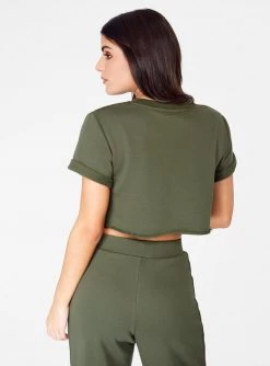 Crop Tops HeyYou Basic Cropped Knit In Olive