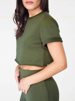 Crop Tops HeyYou Basic Cropped Knit In Olive