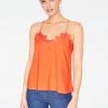 HeyYou Camis Red Orange Lace Cami Top