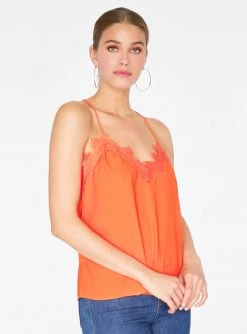 HeyYou Camis Red Orange Lace Cami Top