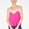HeyYou Camis Hot Fuchsia Lace Cami Top