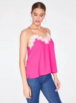 HeyYou Camis Hot Fuchsia Lace Cami Top
