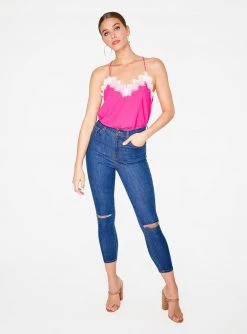 HeyYou Camis Hot Fuchsia Lace Cami Top