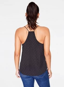 HeyYou Black And White Polka Dot Lace Cami Top Camis