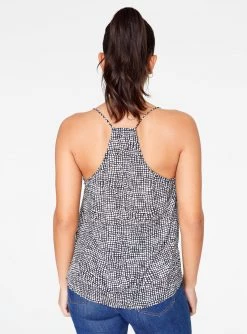 HeyYou Camis Black And White Croc Lace Cami Top