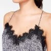 HeyYou Camis Black And White Croc Lace Cami Top